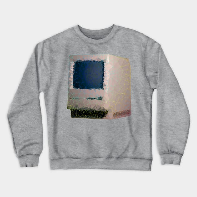 Low Poly Macintosh Plus with Gradient Color Edges Crewneck Sweatshirt by TRIME